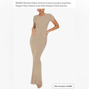 REORIA Classic Allure Lounge Mermaid Dress - Khaki Small BNWT